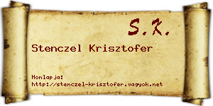 Stenczel Krisztofer névjegykártya