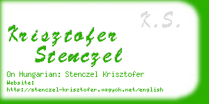 krisztofer stenczel business card